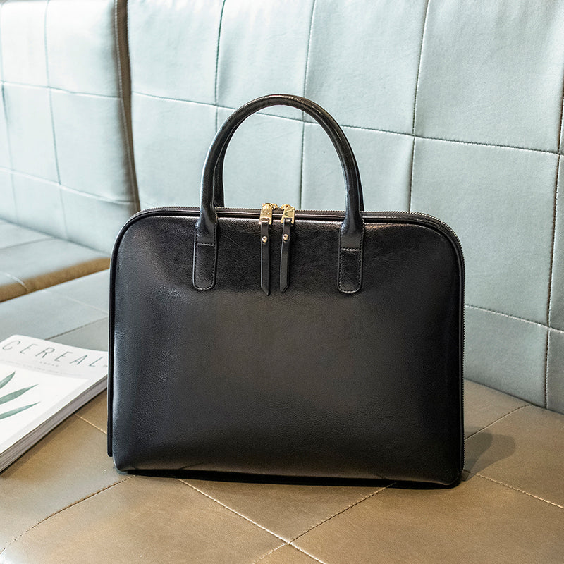 Large Capacity Cowhide Briefcase for Women