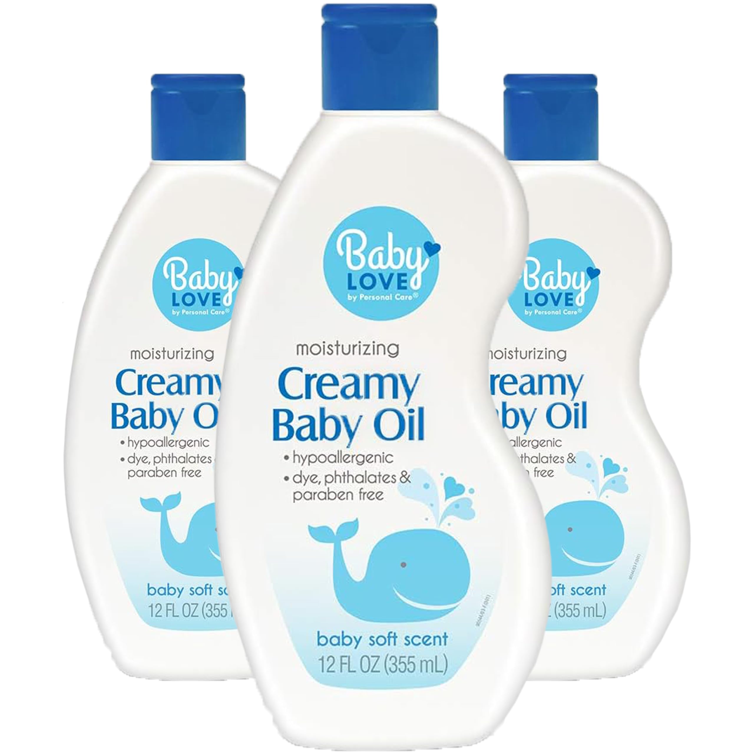 Aceite Cremoso Hidratante para Bebés, Hipoalergénico, 12 oz, Paquete de 3