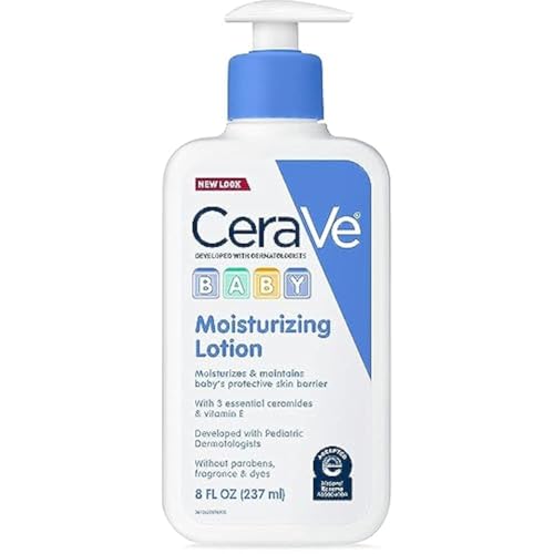 CeraVe Baby Lotion | Gentle Baby Skin Care with Ceramides Niacinamide & Vitamin E | Fragrance Paraben Dye & Phthalates Free | Lightweight Baby Moisturizer | 8 Ounce | Packaging May Vary